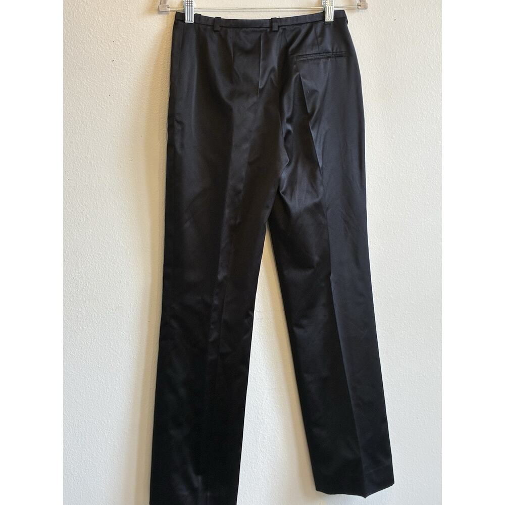 VTG HERMES Paris Black 100% Silk Pants Satin Trousers 1986 Women S (4) Pristine - Picture 3 of 16